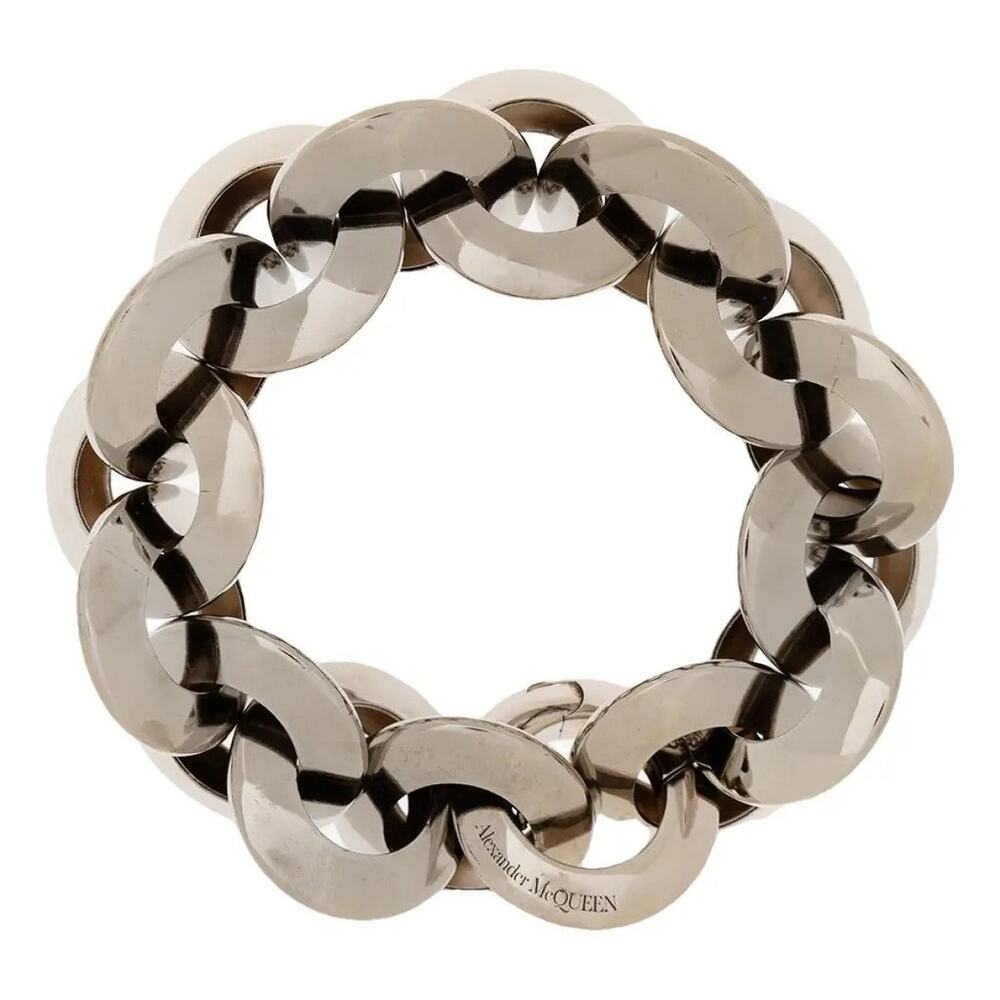 Alexander McQueen Silver Chunky Chain Link Bracelet ~M
